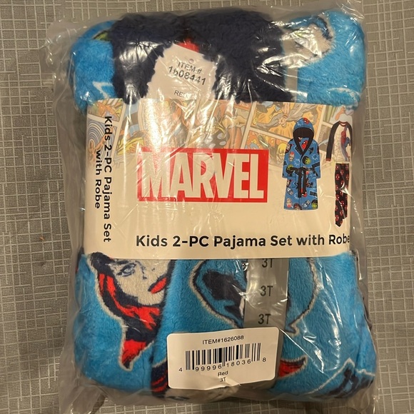 NWT Spider-Man Kids Boys 2-piece Pajamas with Robe - 3T - Picture 2 of 7